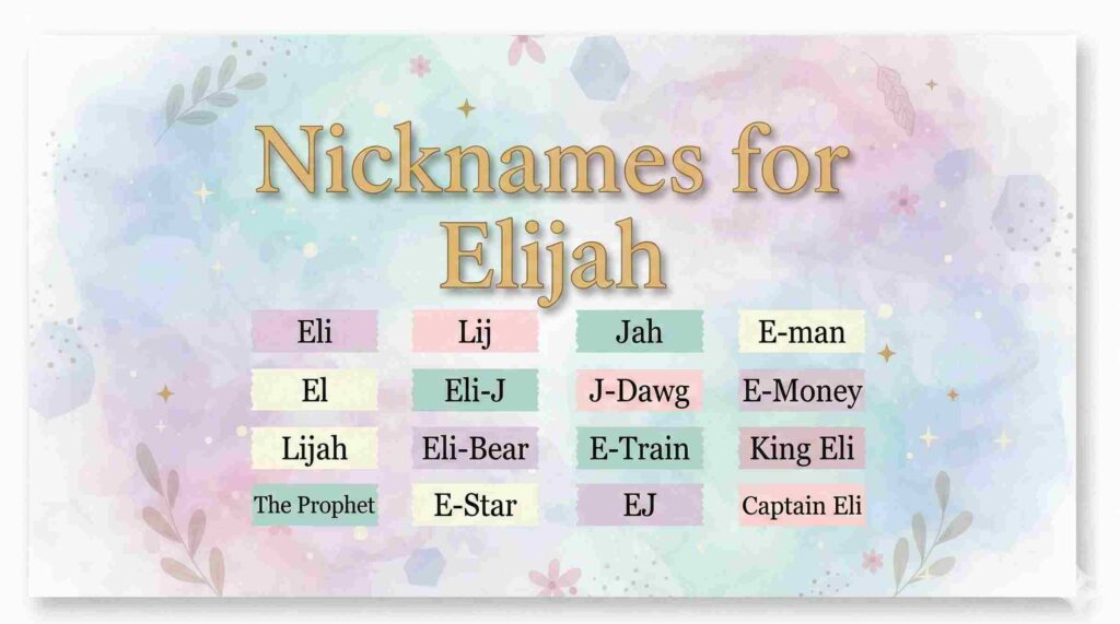 nicknames for Elijah