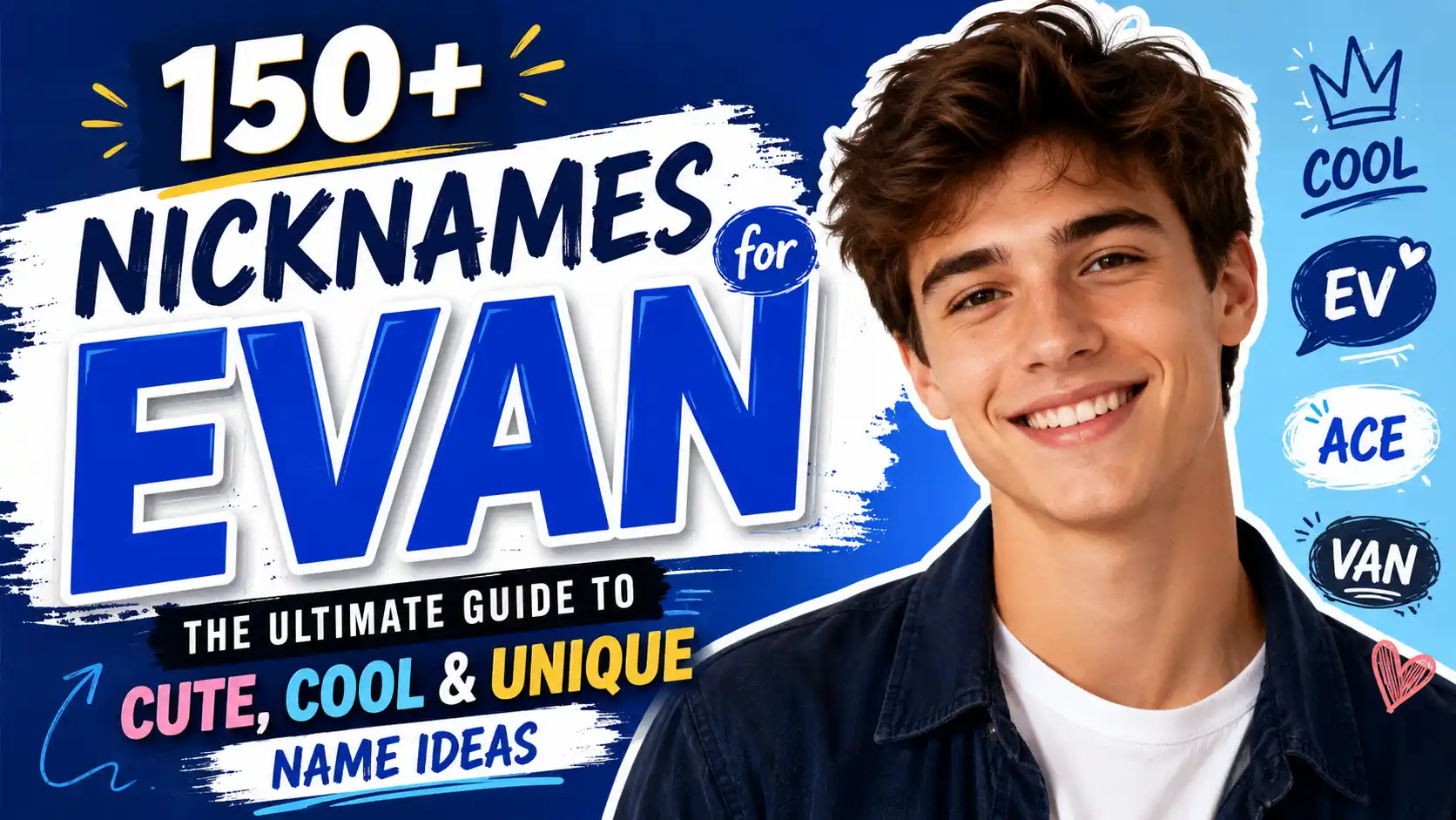 150+ Nicknames for Evan The Ultimate Guide to Cute, Cool & Unique Name Ideas ✨